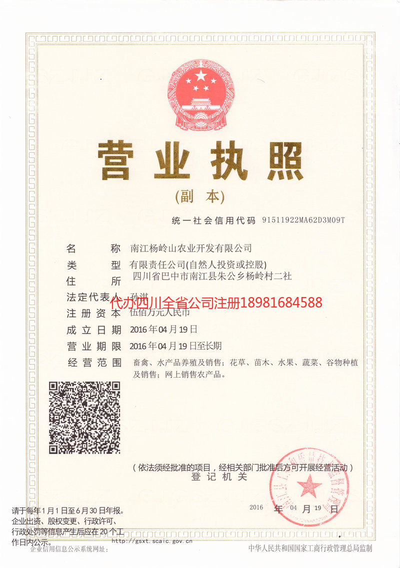 麻城麻城杨岭山农业开发有限公司