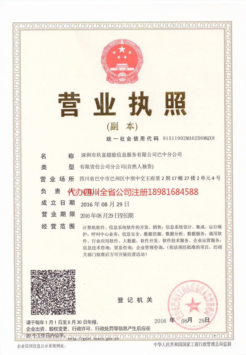 麻城麻城玖富超能信息服务有限公司